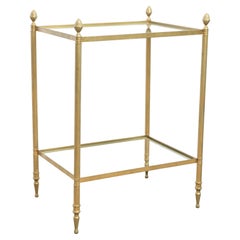 Französischer Beistelltisch aus Messing und Glas aus dem 20.