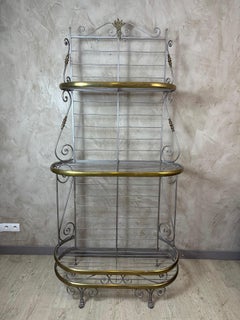 20th century French Brass and Metal Baker's Shelf, 1950s