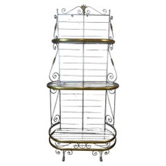 20th century French Brass and Metal Baker's Shelf, 1950s