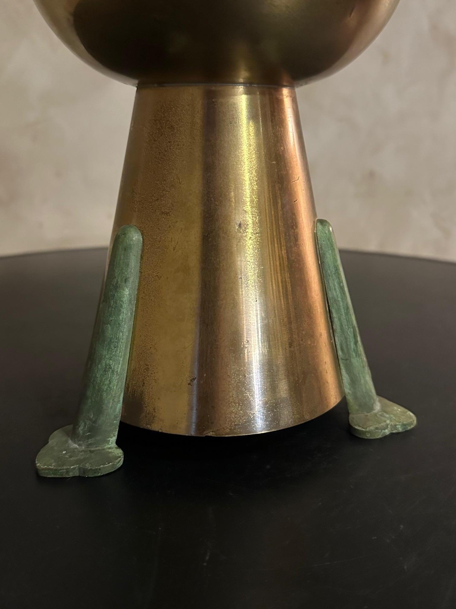 20th century French Brass and Metal Candlestick, 1950s For Sale 3