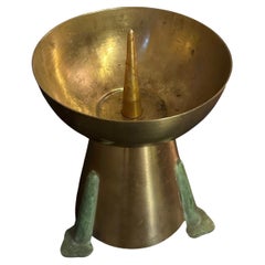 Candelero francés de latón y metal del siglo XX, años 50