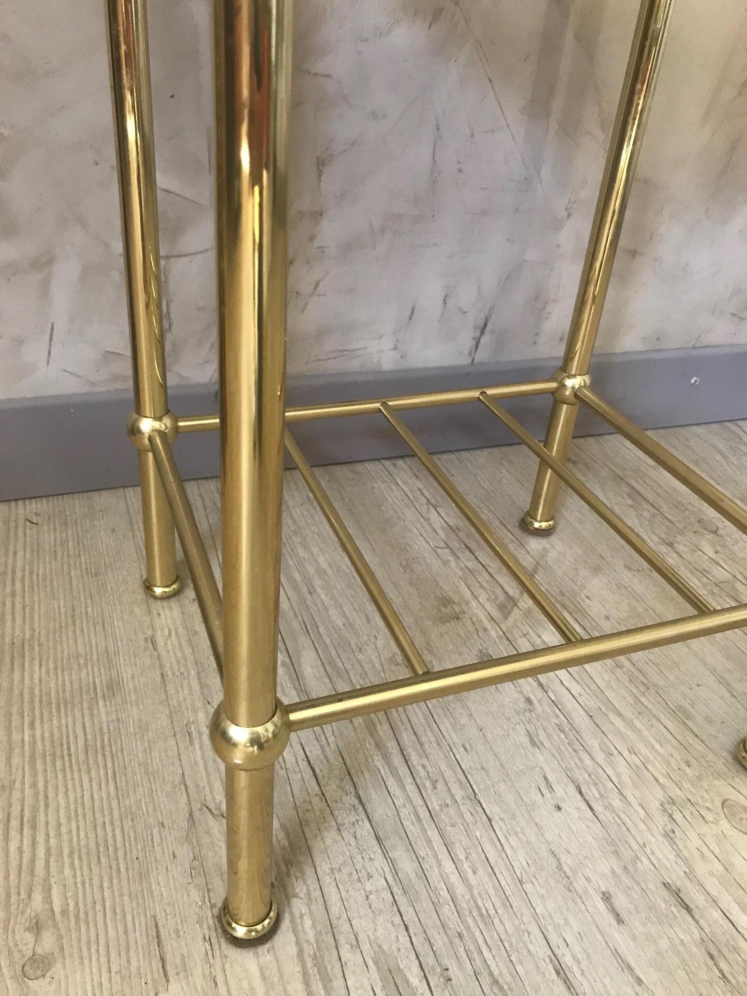 20th Century French Brass and Mirror Side Table, 1970s For Sale 2