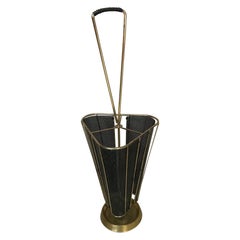20th century French Brass and Perforated Metal Umbrella Holder, 1950s