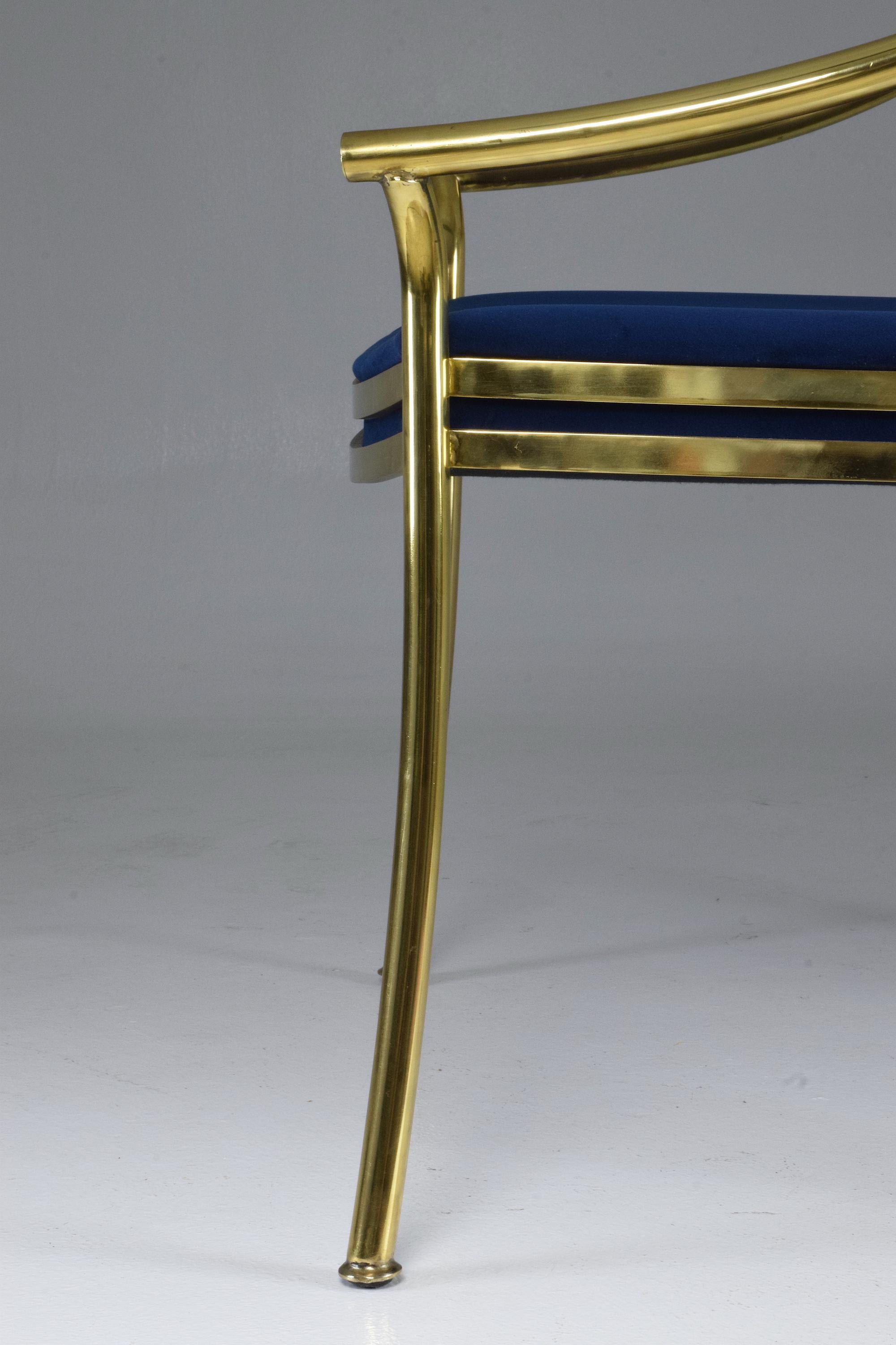 20th Century Italian Vintage Brass Armchair, 1970-1980 For Sale 9