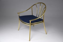 20th Century Italian Vintage Brass Armchair, 1970-1980