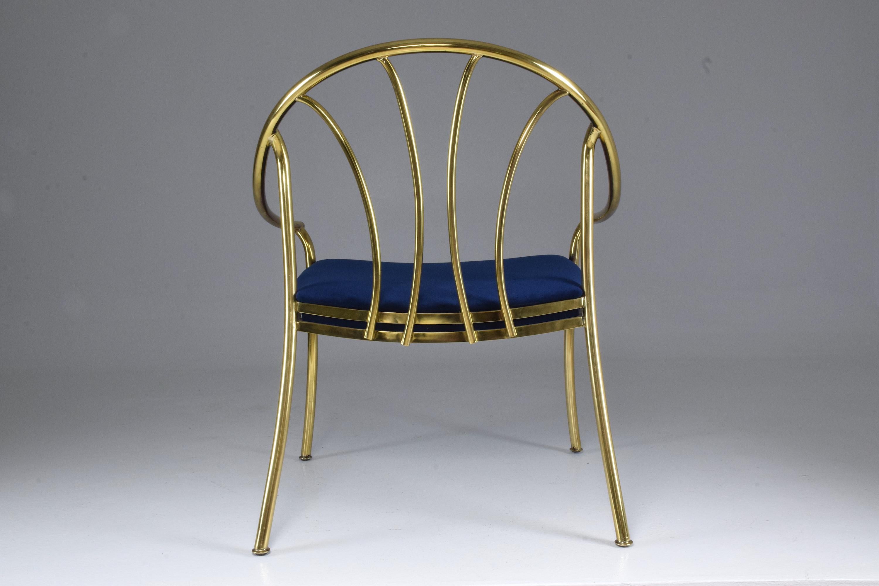 20th Century Italian Vintage Brass Armchair, 1970-1980 For Sale 1