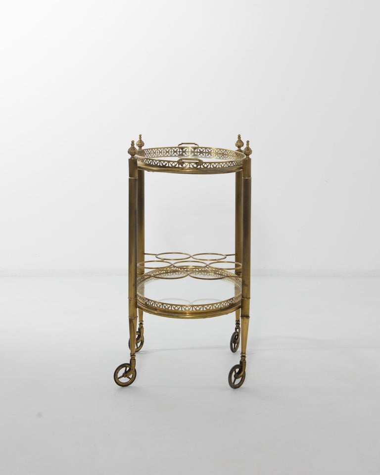 20th Century French Brass Bar Cart For Sale at 1stDibs
