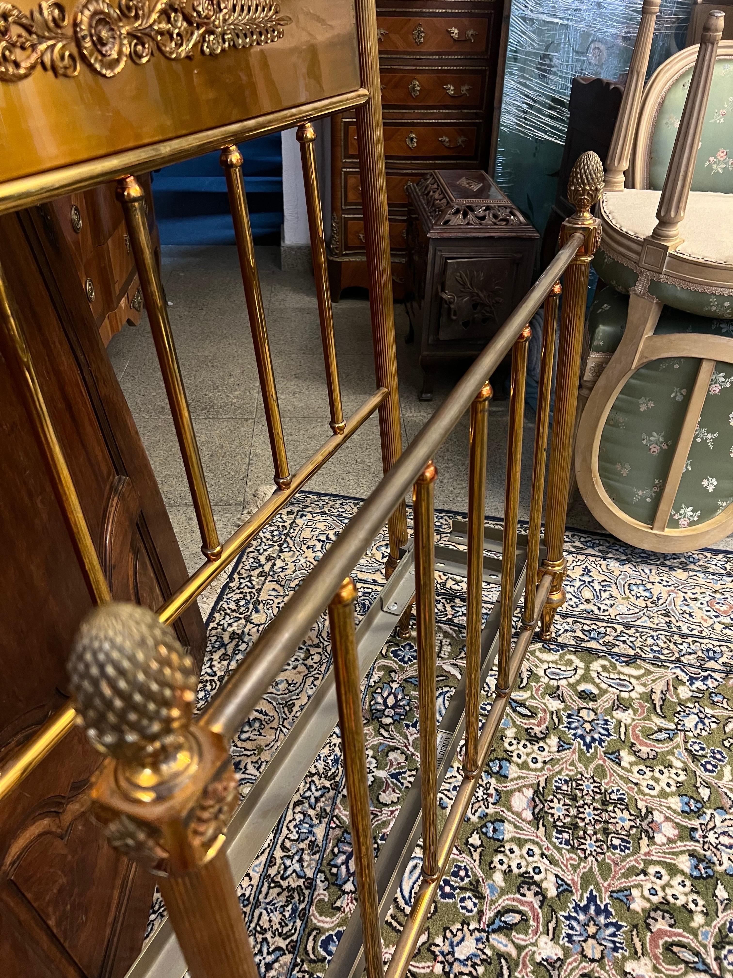 20th Century French Brass Bed Frame Parts by Albert Will In Fair Condition For Sale In Sofia, BG
