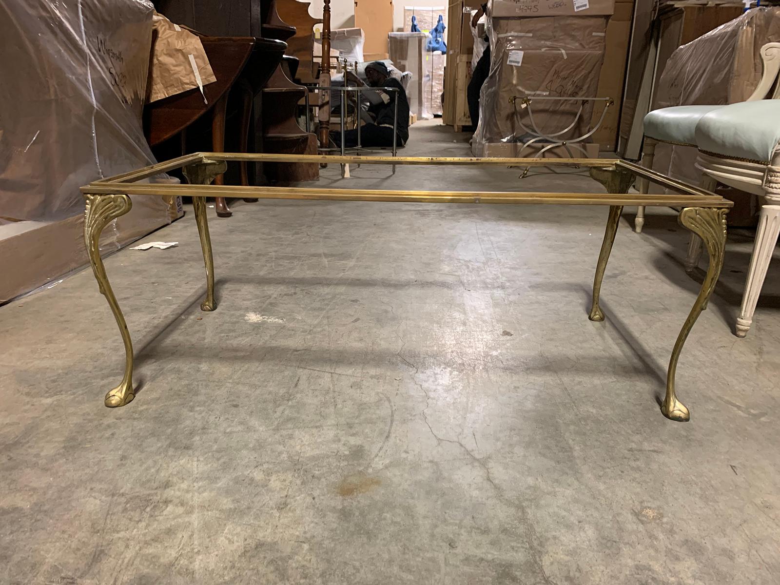 20th century French brass bronze coffee table base
Base only, top not included.