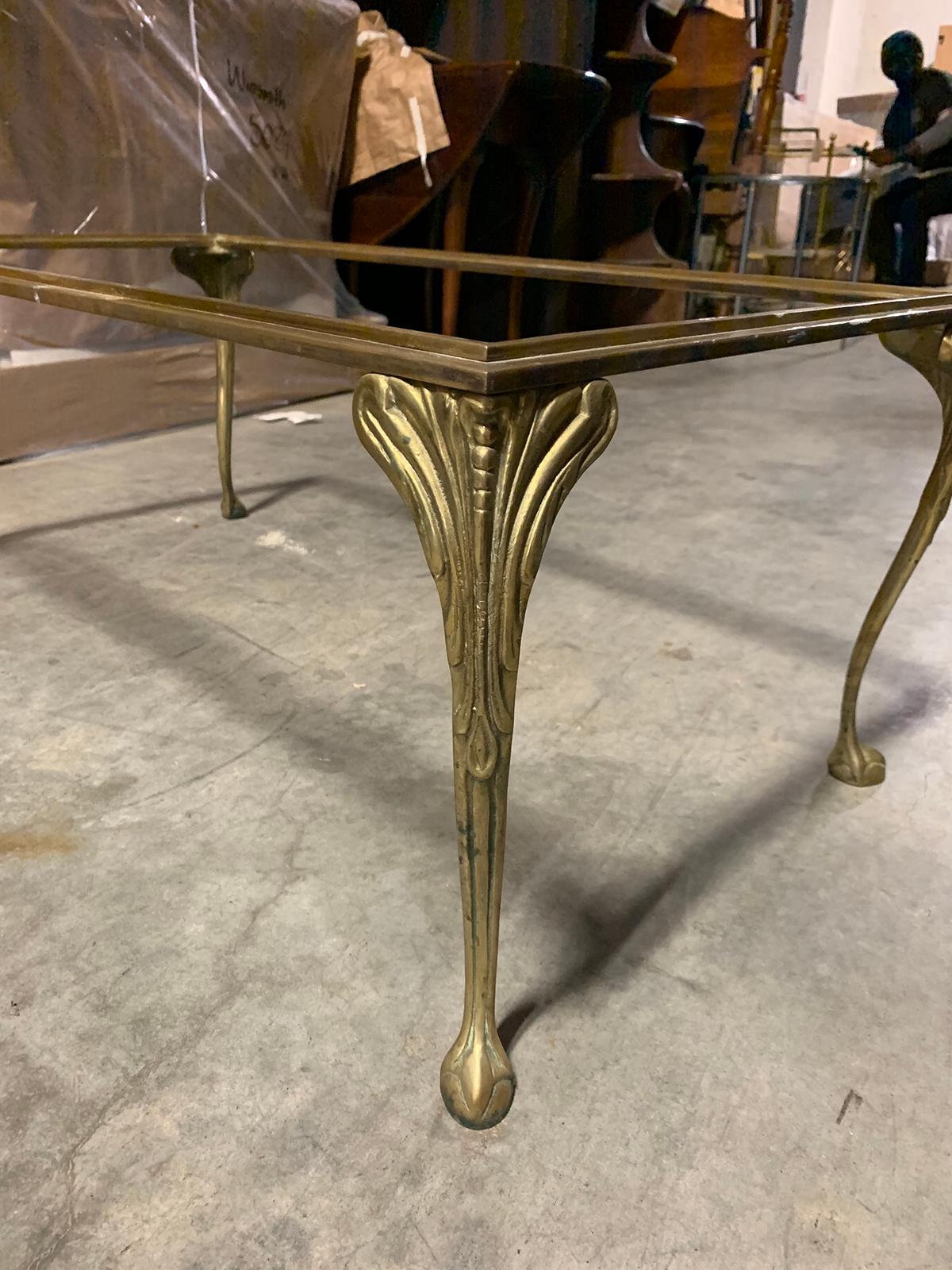 20th Century French Brass Bronze Coffee Table Base In Good Condition In Atlanta, GA