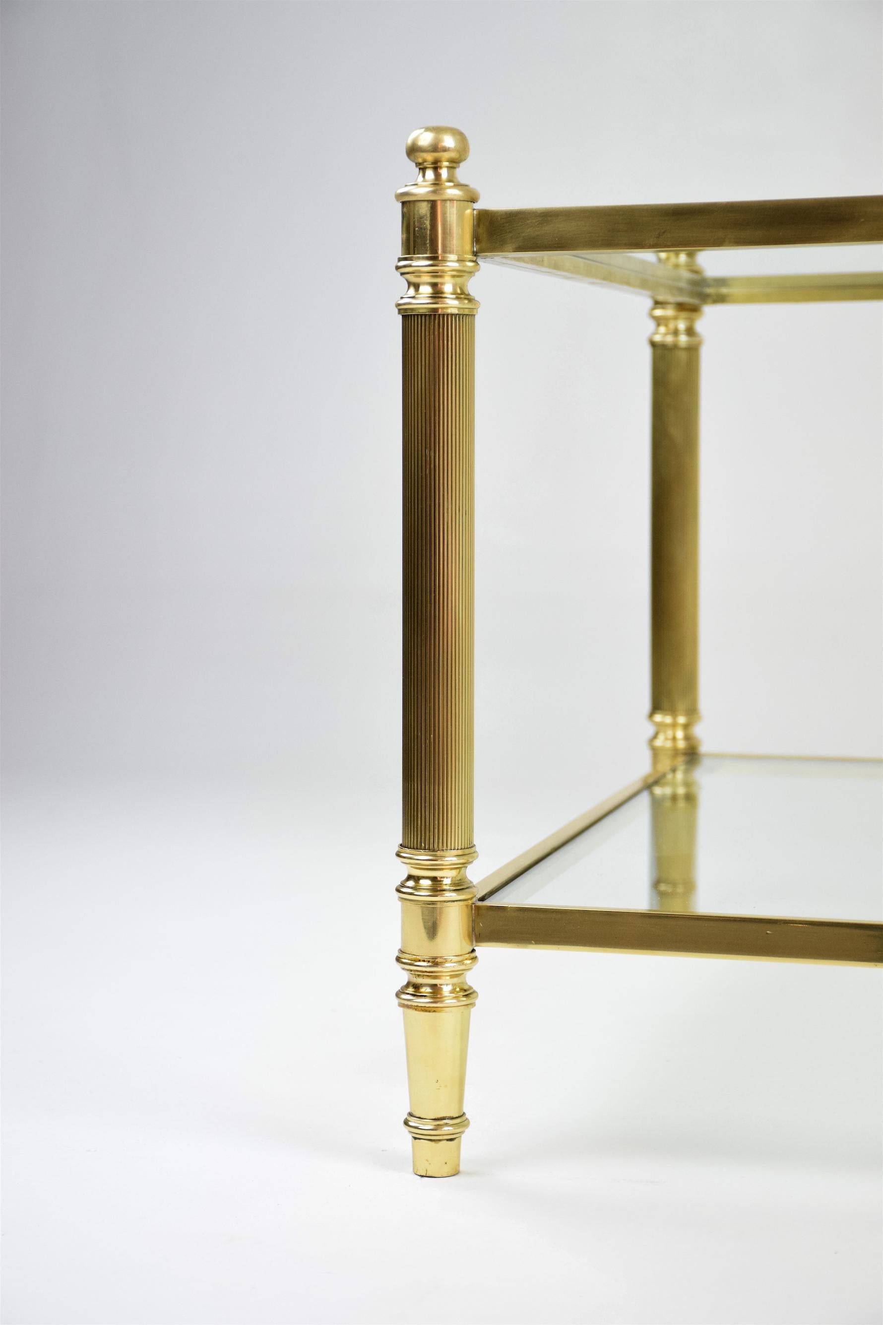 French 20th Century Vintage Brass Coffee Table, 1970s 6