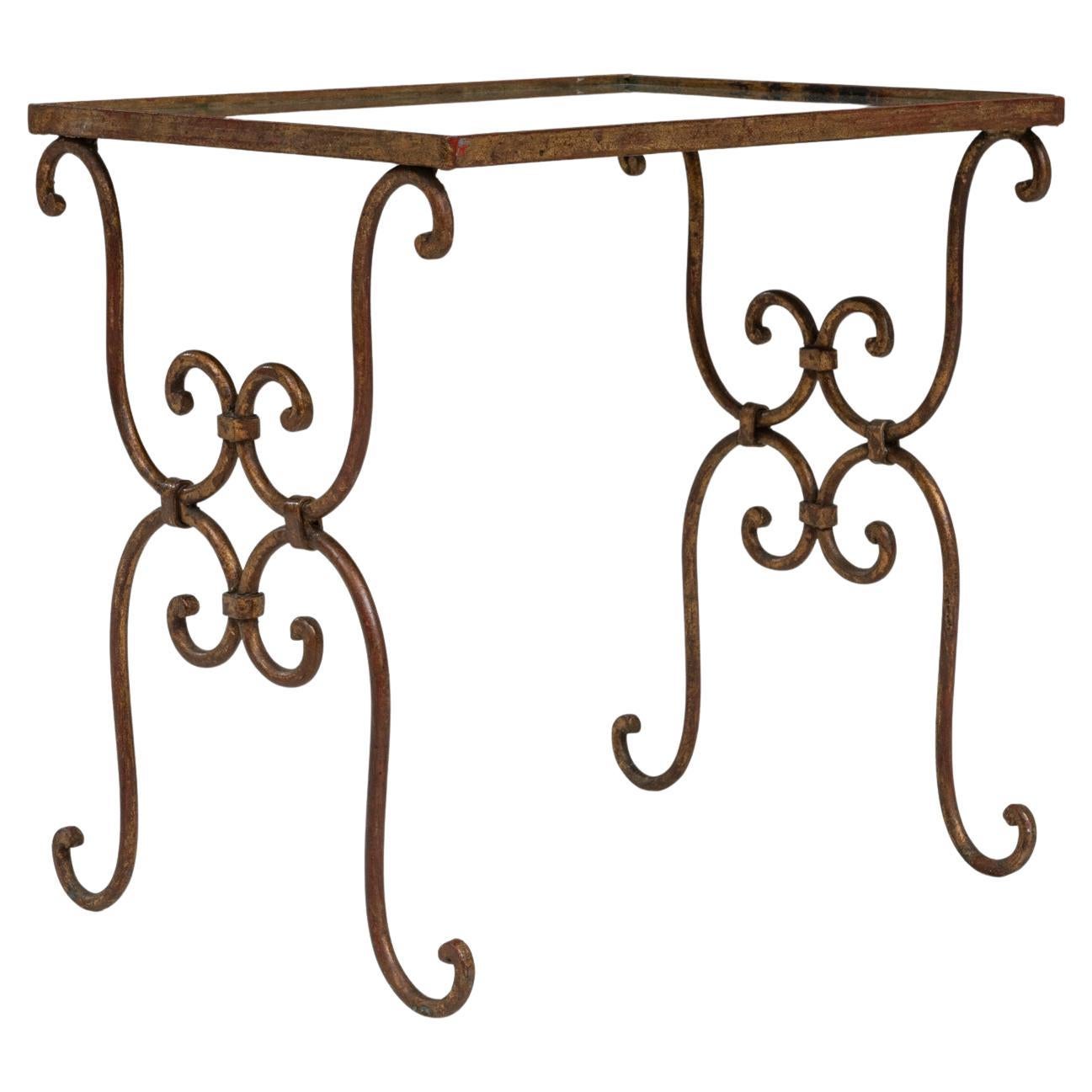 Table basse en laiton du 20e siècle avec plateau en verre en vente