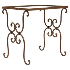 20th Century French Brass Coffee Table With Glass Top