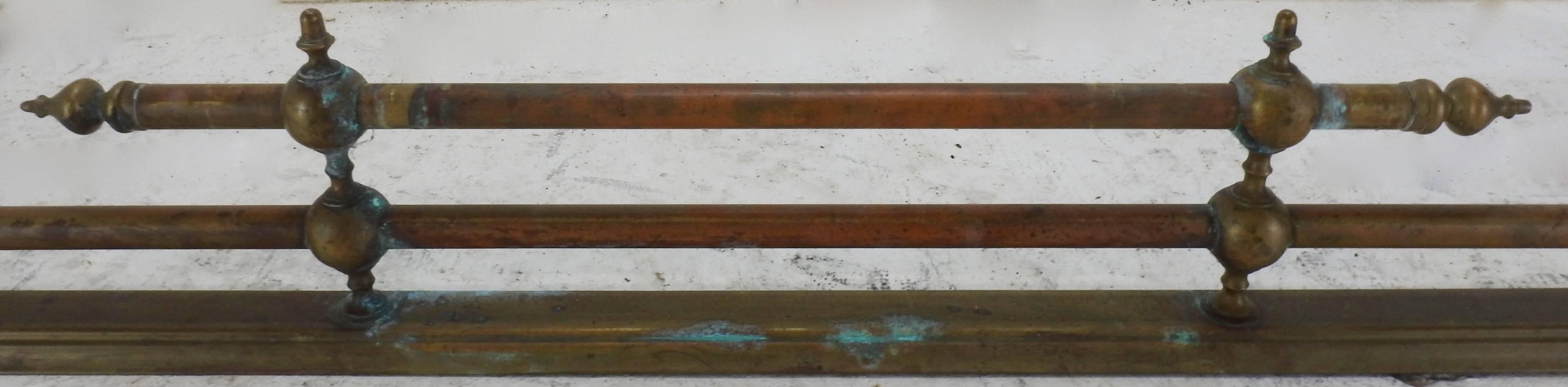 Louis XVI 20th Century French Brass Fireplace Fender For Sale