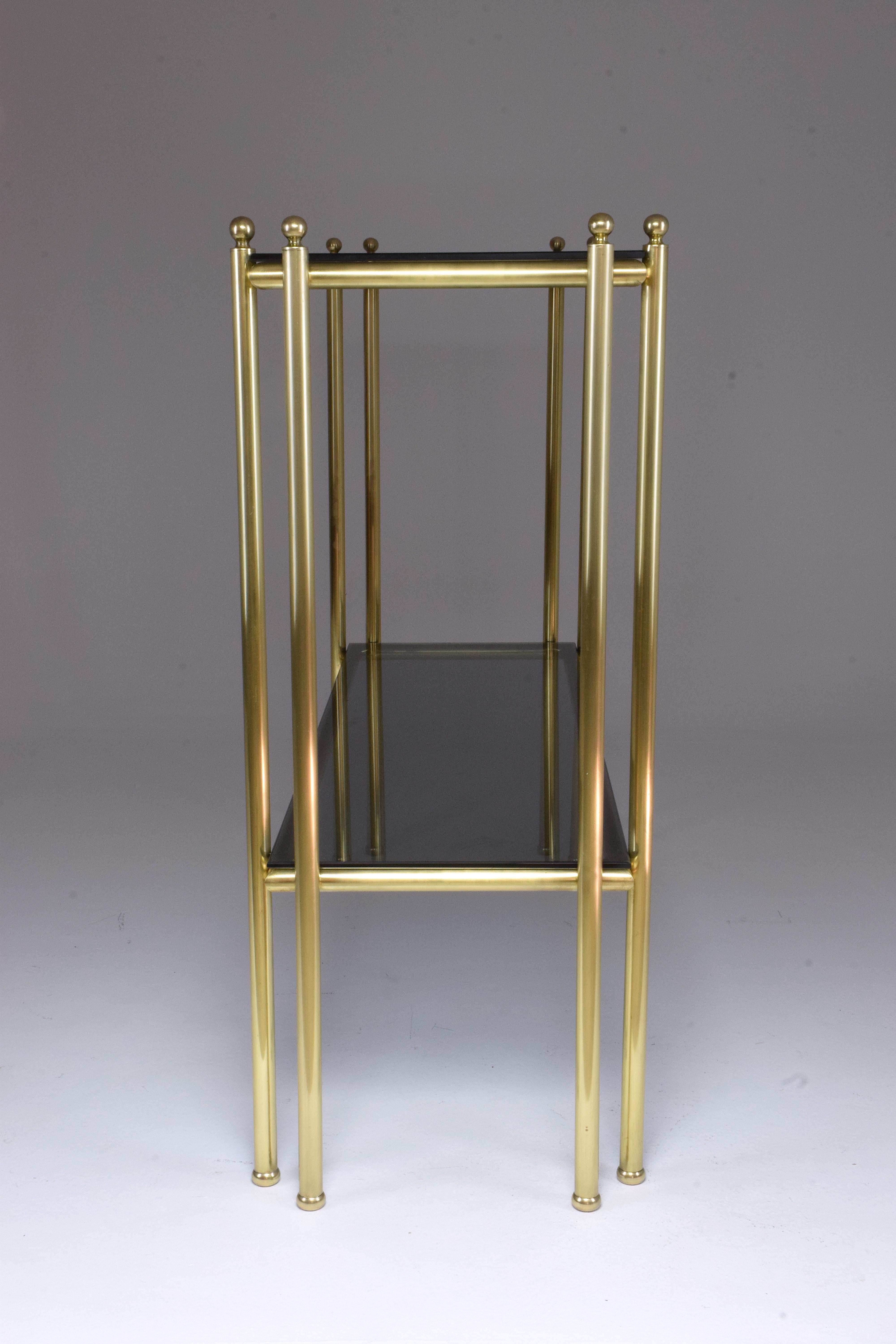 20th Century French Brass Glass Console Table, 1970s In Good Condition In Paris, FR