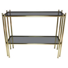 20th Century French Brass Glass Console Table, 1970s