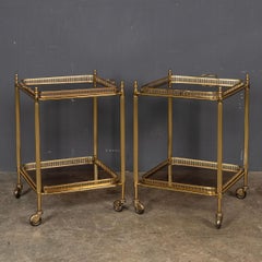 20th Century French Brass & Glass Drinks Trolleys, c.1970