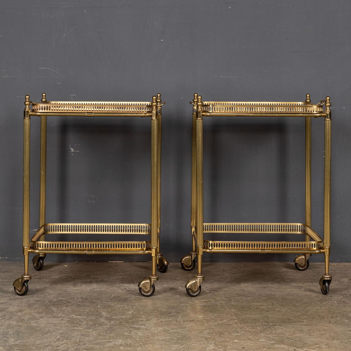 20th Century French Brass & Glass Drinks Trolleys, c.1970 In Good Condition For Sale In Royal Tunbridge Wells, Kent