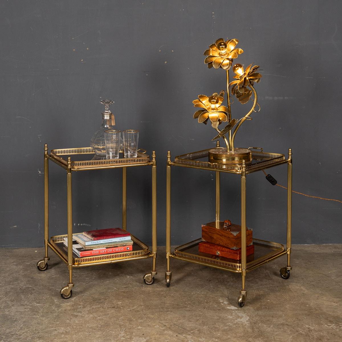 20th Century French Brass & Glass Drinks Trolleys, c.1970 For Sale 3