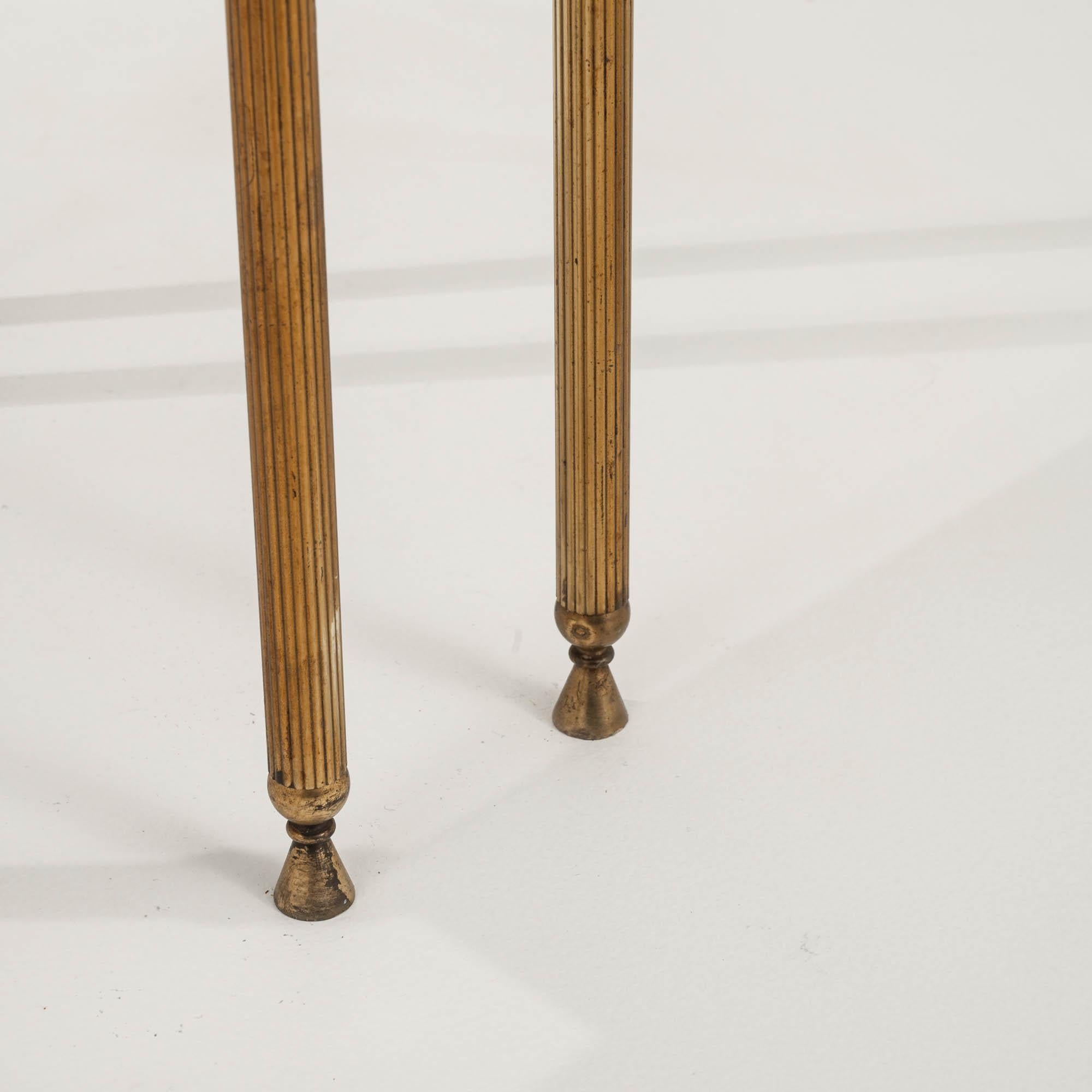 20th Century French Brass & Glass Nesting Tables, Set of 2 For Sale 8