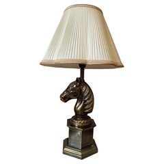 20th century French Brass Horse Head Table Lamp, 1960s