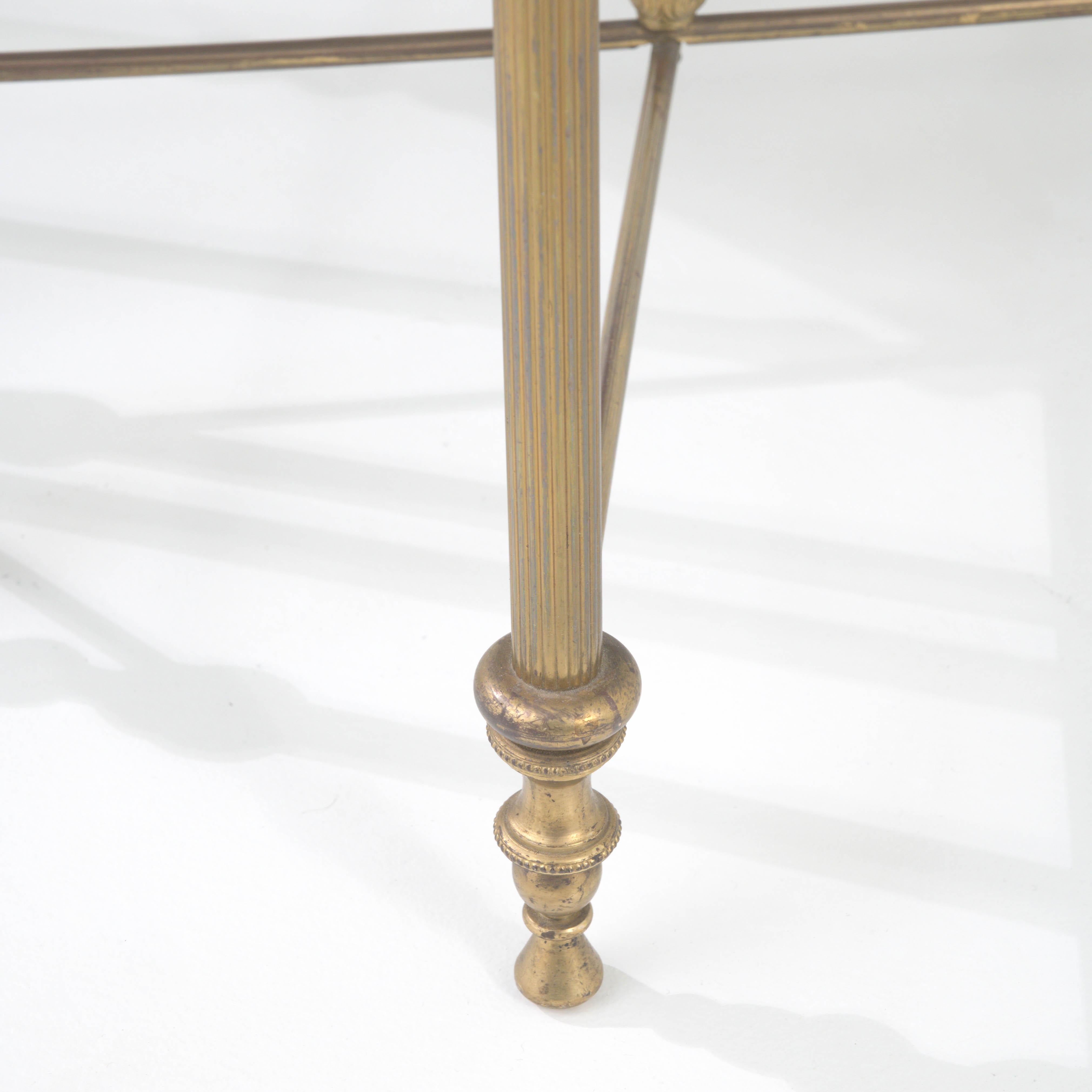 20th Century French Brass Nesting Tables With Glass Tops 7