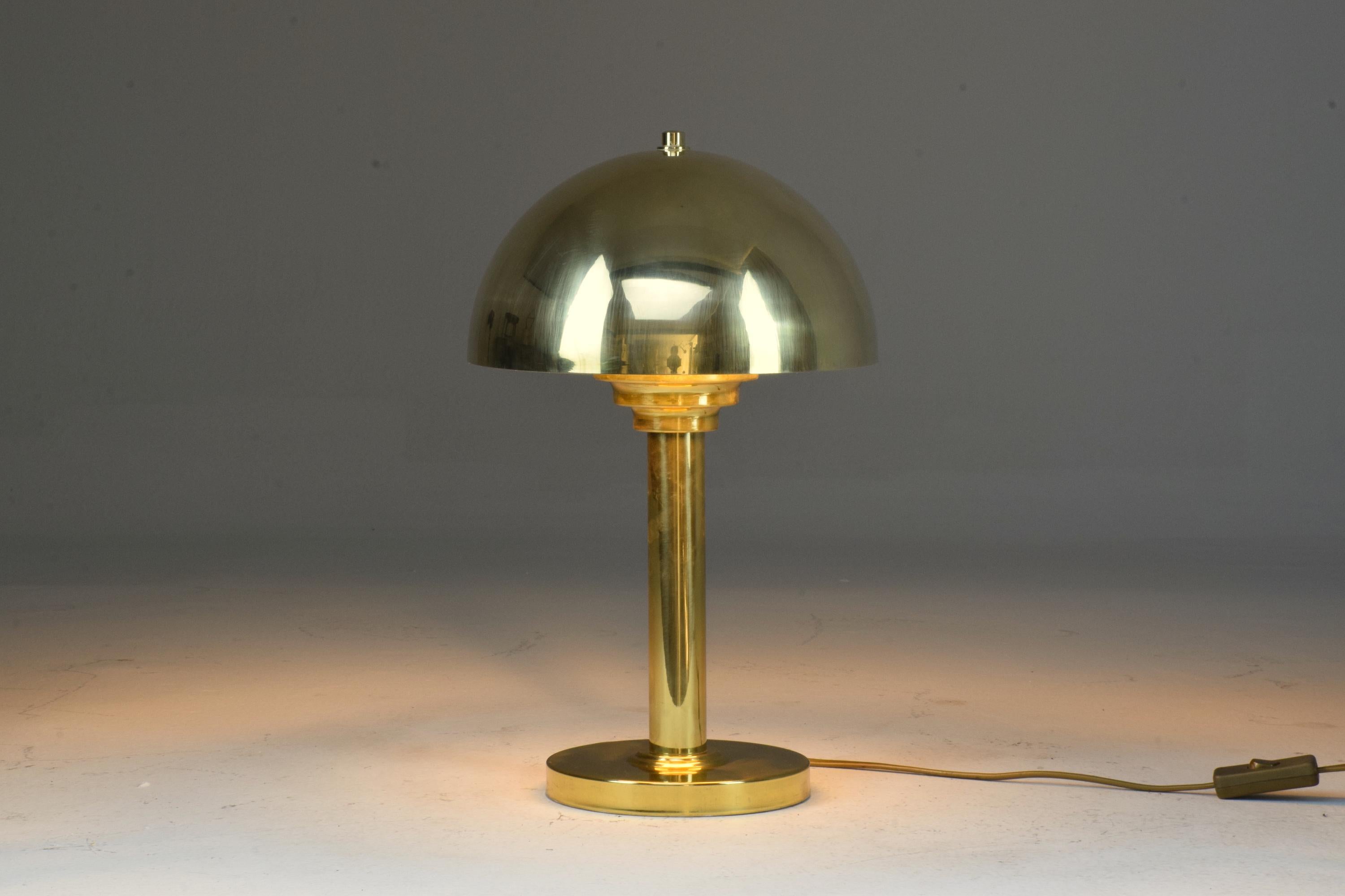 Art Deco 20th Century French Brass Table Lamp