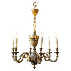 20th-Century French Bronze Chandelier with Classical Motifs