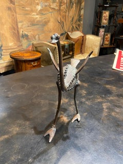 Figure décorative française en bronze du 20e siècle représentant une autruche marchant