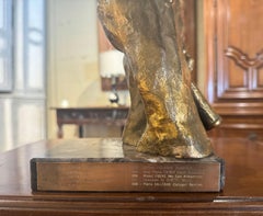 20th Century French Bronze Golf Sculpture on Marble Base Signed M.Y. Bourbon