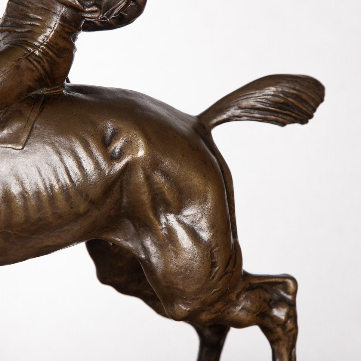 20th Century, French Bronze of Jockey & Horse Jumping a Fence, C.1900 8