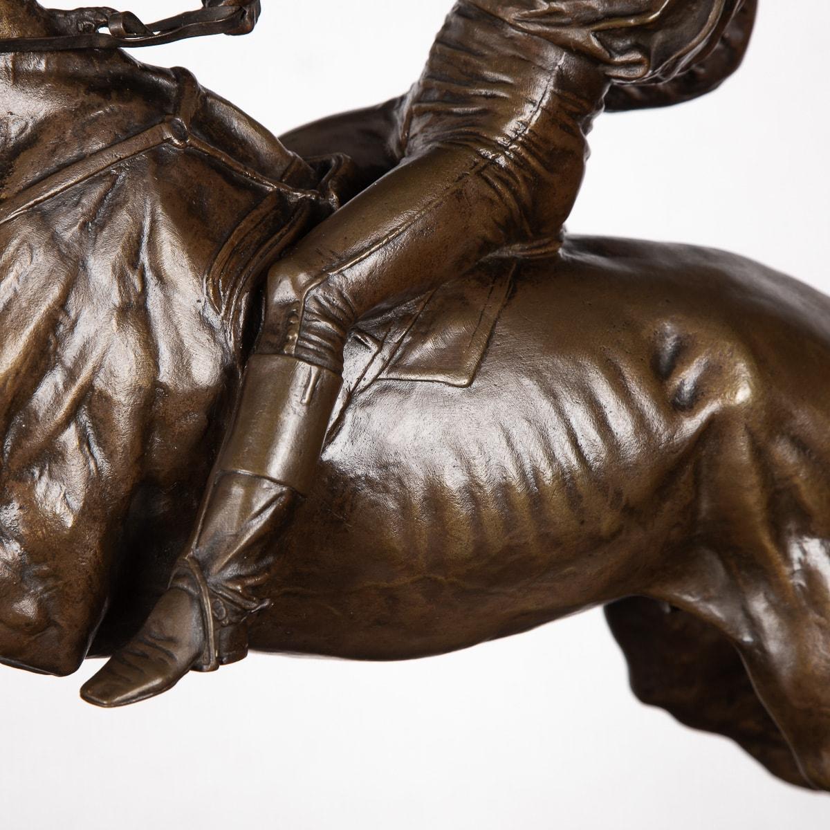 20th Century, French Bronze of Jockey & Horse Jumping a Fence, C.1900 9