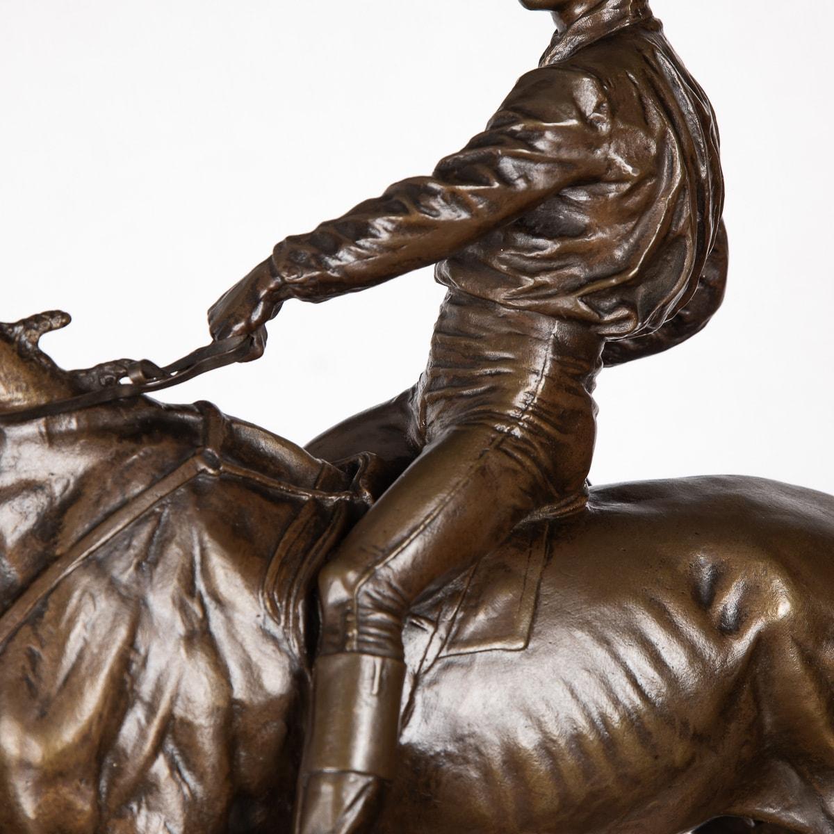 20th Century, French Bronze of Jockey & Horse Jumping a Fence, C.1900 10