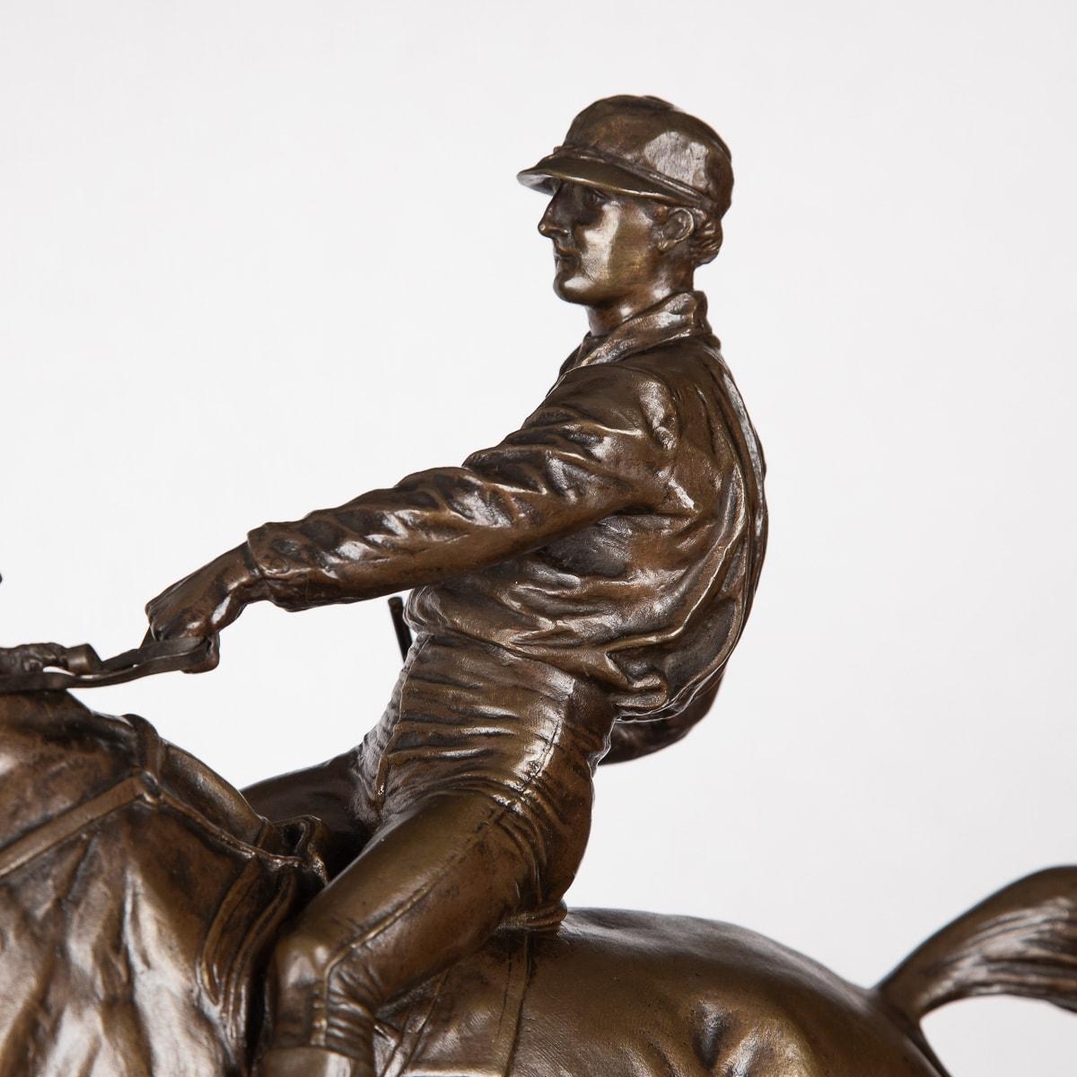 20th Century, French Bronze of Jockey & Horse Jumping a Fence, C.1900 11