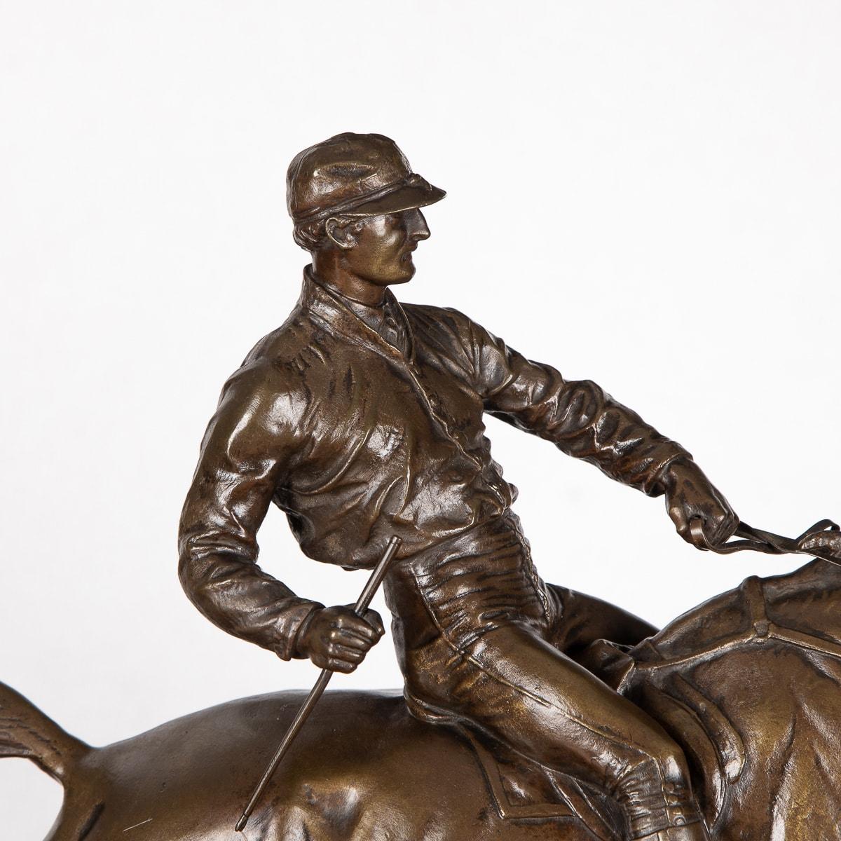 20th Century, French Bronze of Jockey & Horse Jumping a Fence, C.1900 13