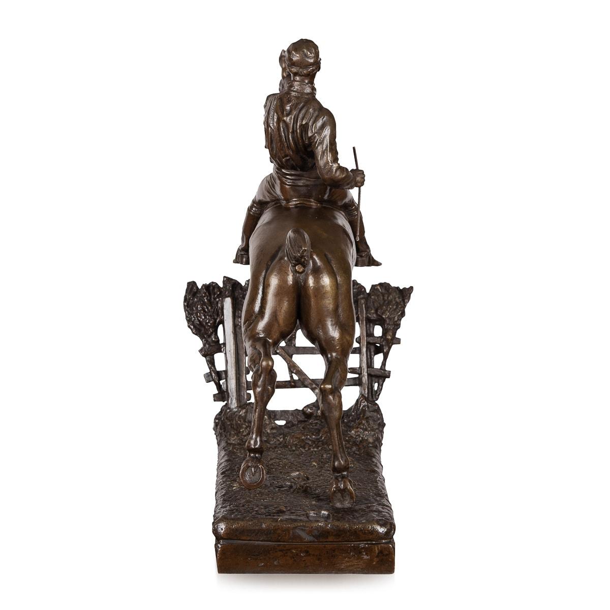 20th Century, French Bronze of Jockey & Horse Jumping a Fence, C.1900 In Good Condition In Royal Tunbridge Wells, Kent