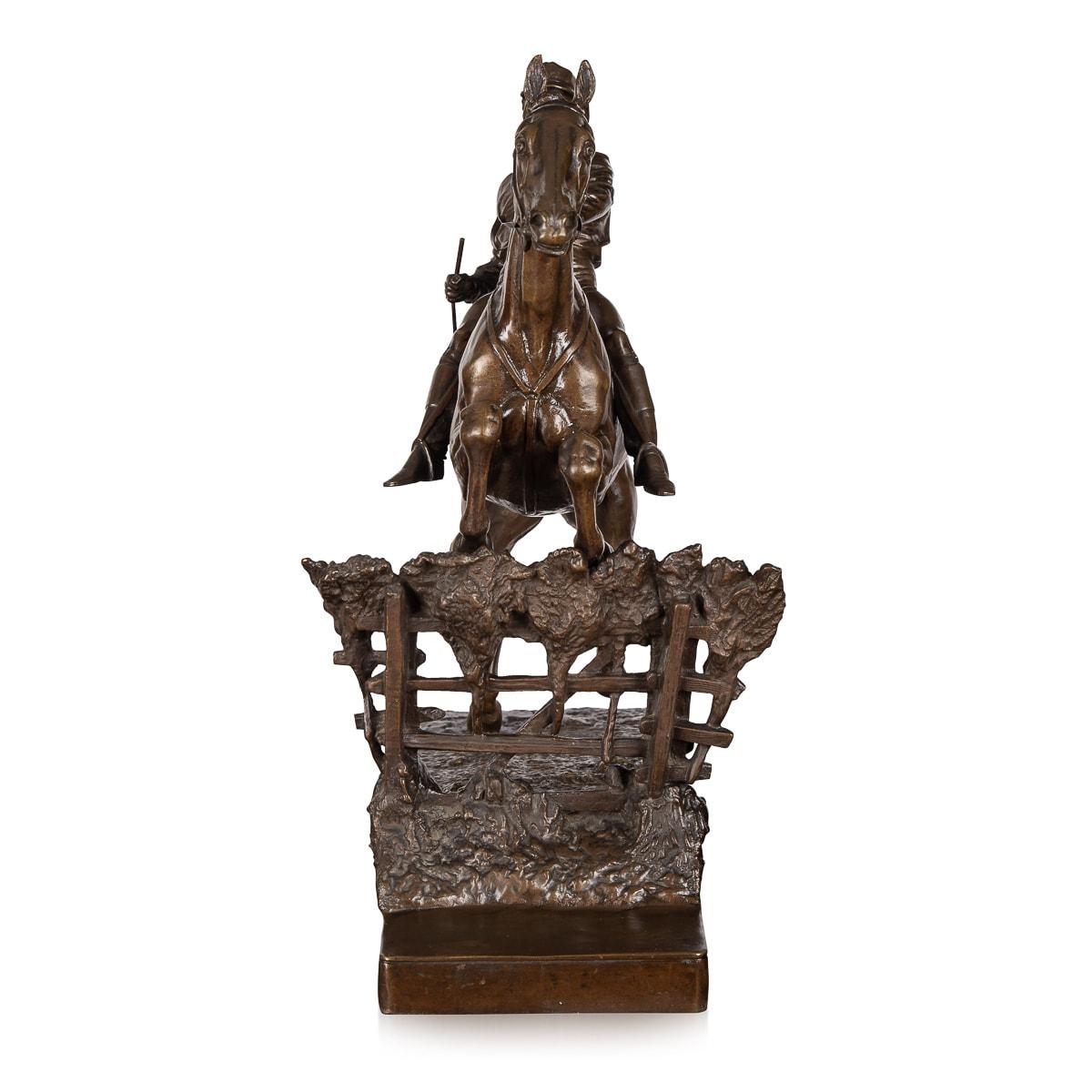 20th Century, French Bronze of Jockey & Horse Jumping a Fence, C.1900 2