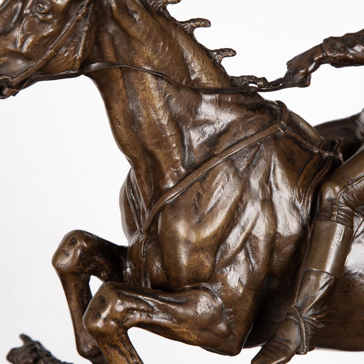 20th Century, French Bronze of Jockey & Horse Jumping a Fence, C.1900 4