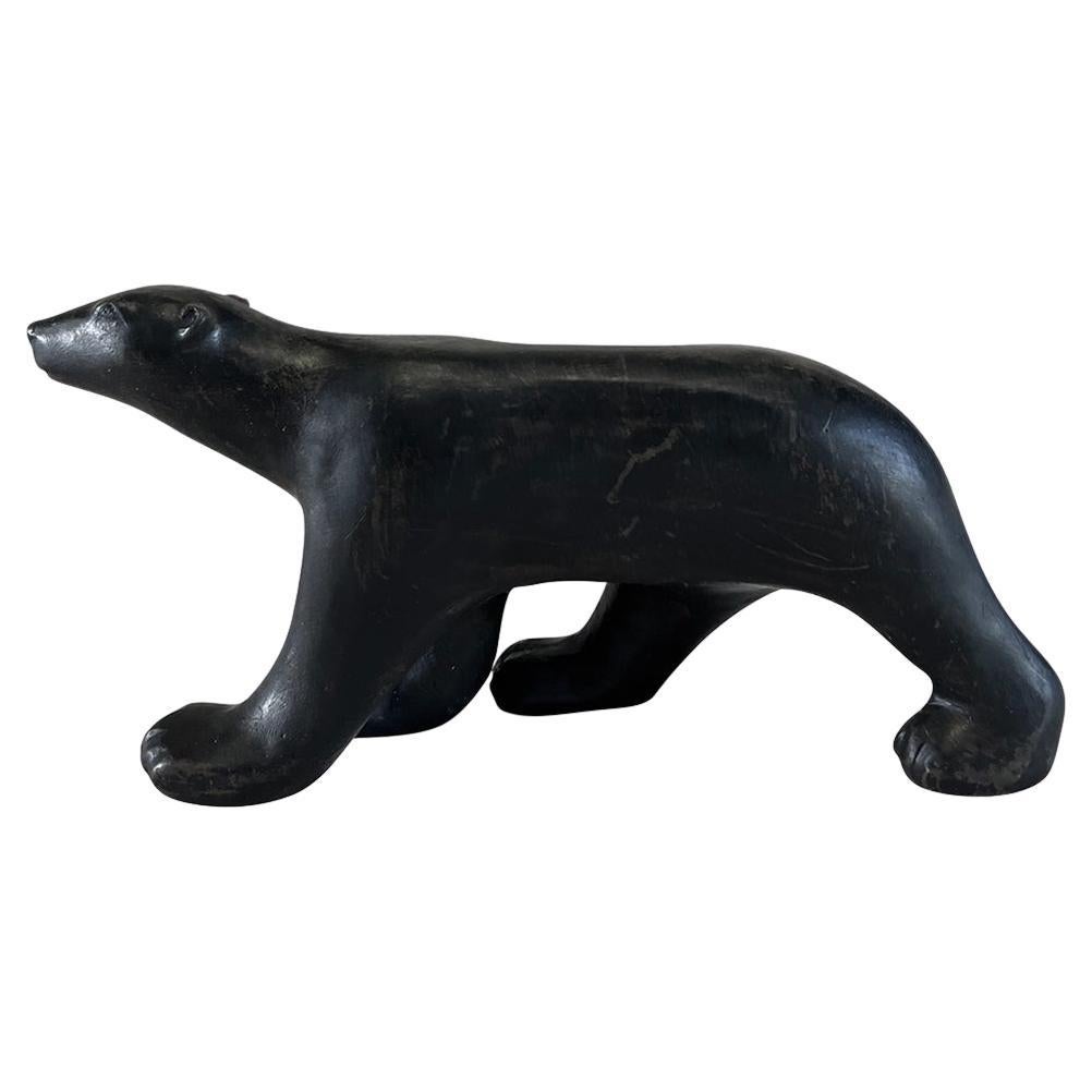 20th Century French Bronze Polar Bear Sculpture - Vintage Décor by Pierre Chenet