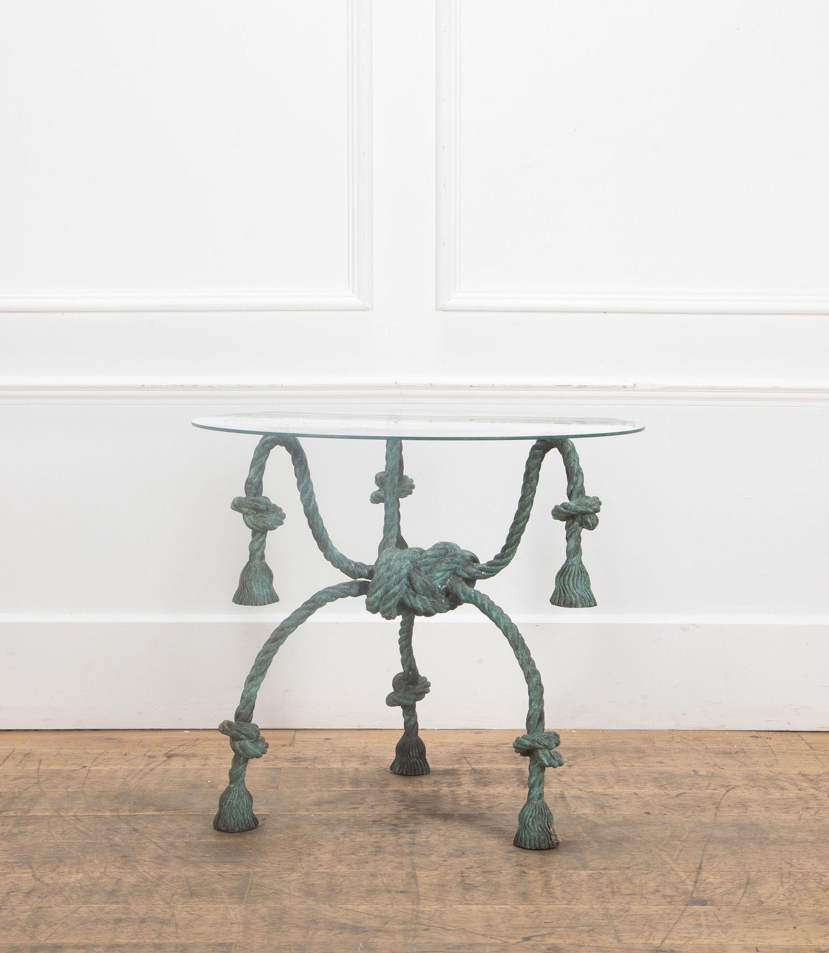 Country 20th Century French Bronze Rope Tasselled Table For Sale
