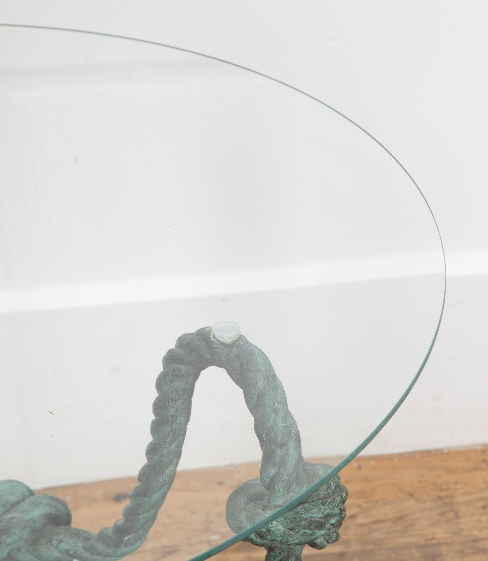 20th Century French Bronze Rope Tasselled Table For Sale 1