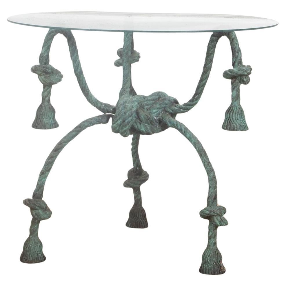 20th Century French Bronze Rope Tasselled Table For Sale