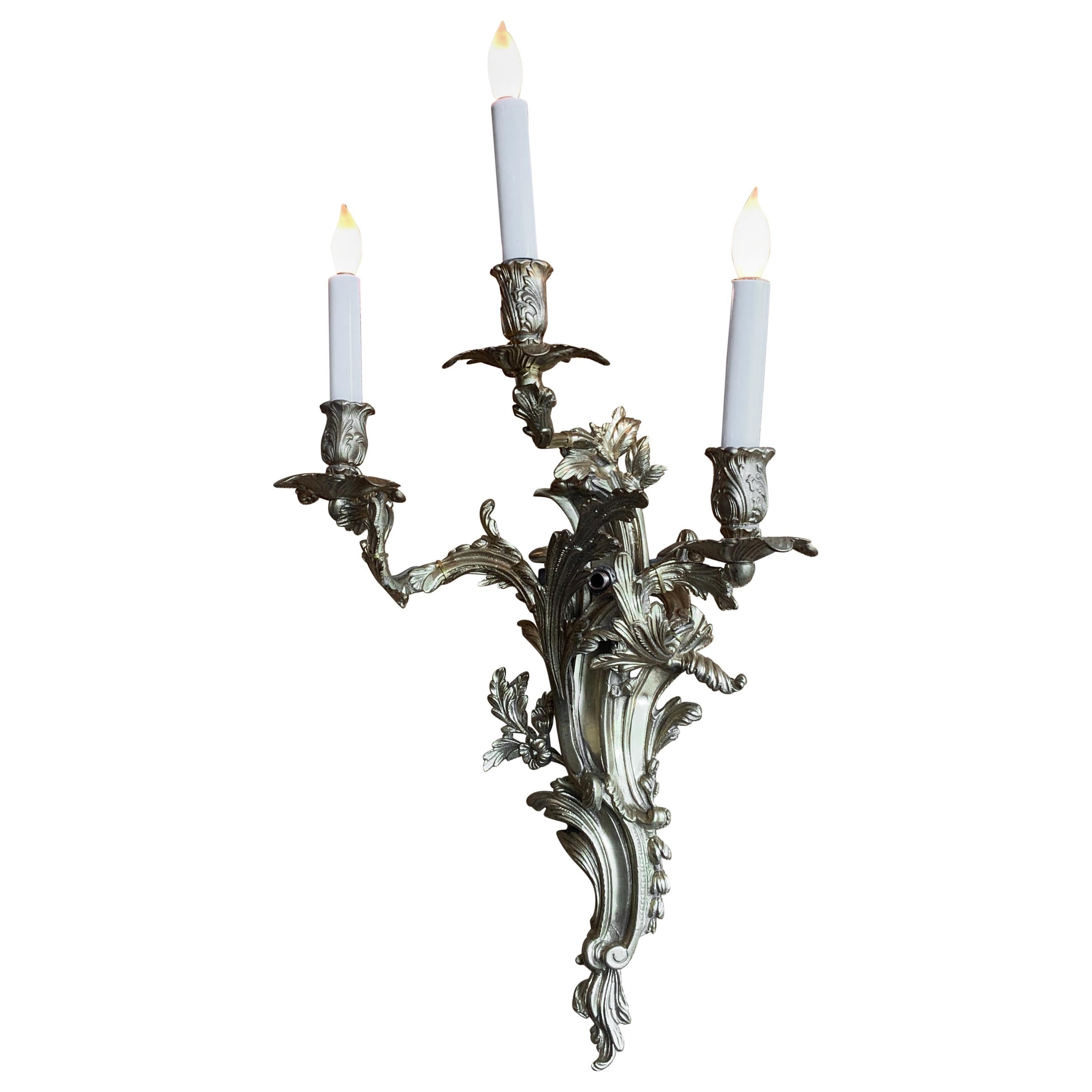 20th Century French Bronze Sconces For Sale