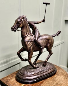 20th Century French Bronze Sculpture, Polo Player