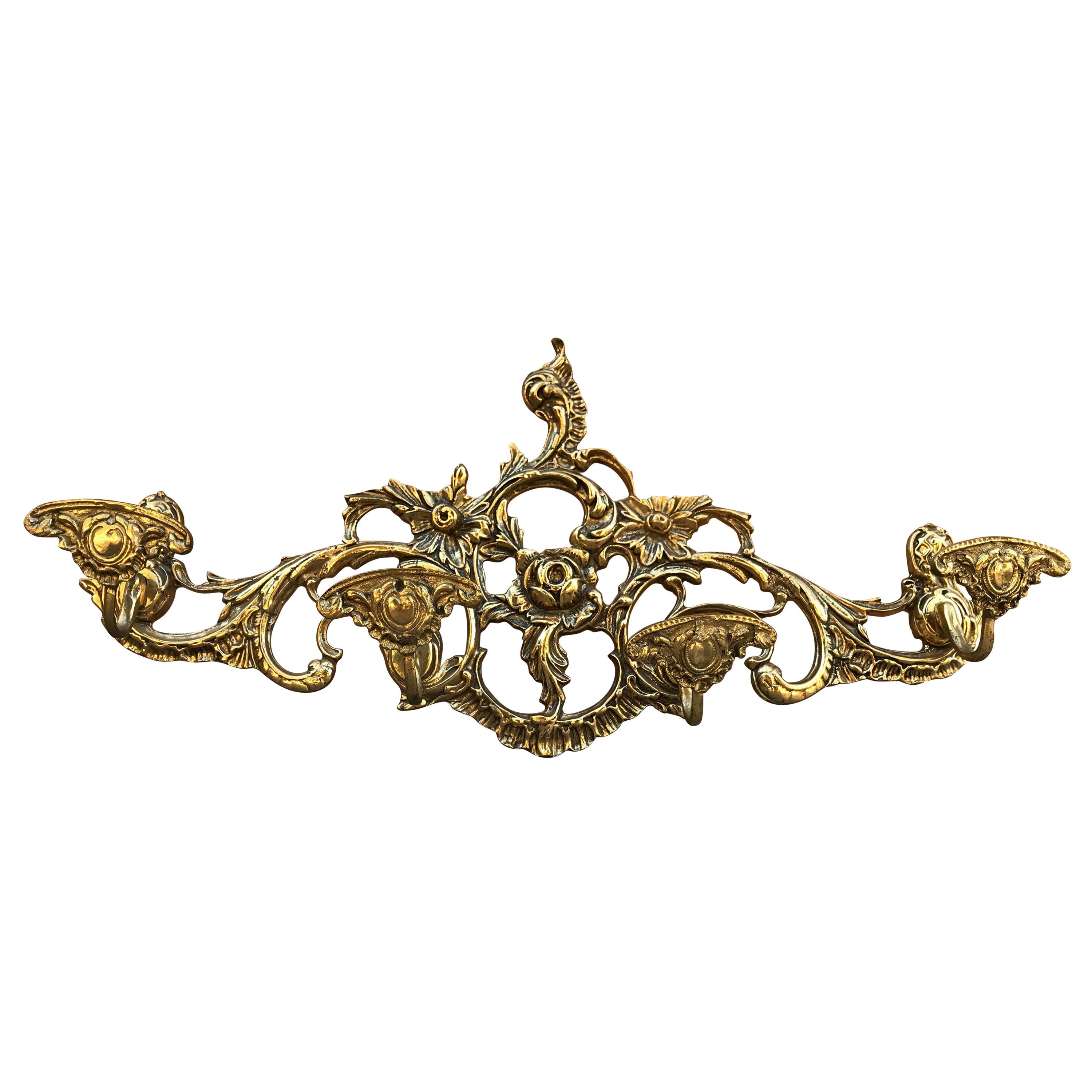 20th Century French Bronze Wall-Mounted Coat Rack For Sale