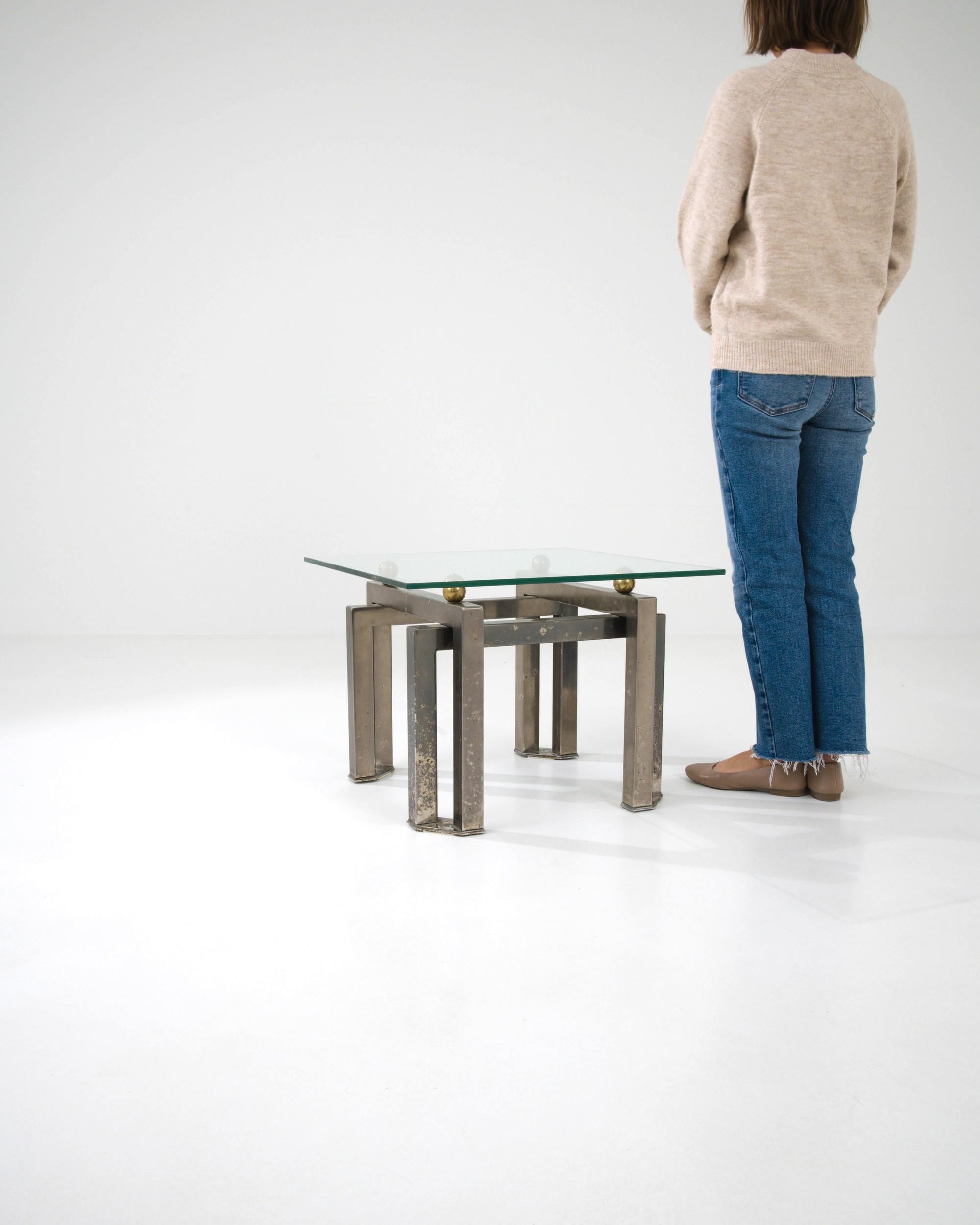 Metal 20th Century French Brutalist Coffee Table For Sale