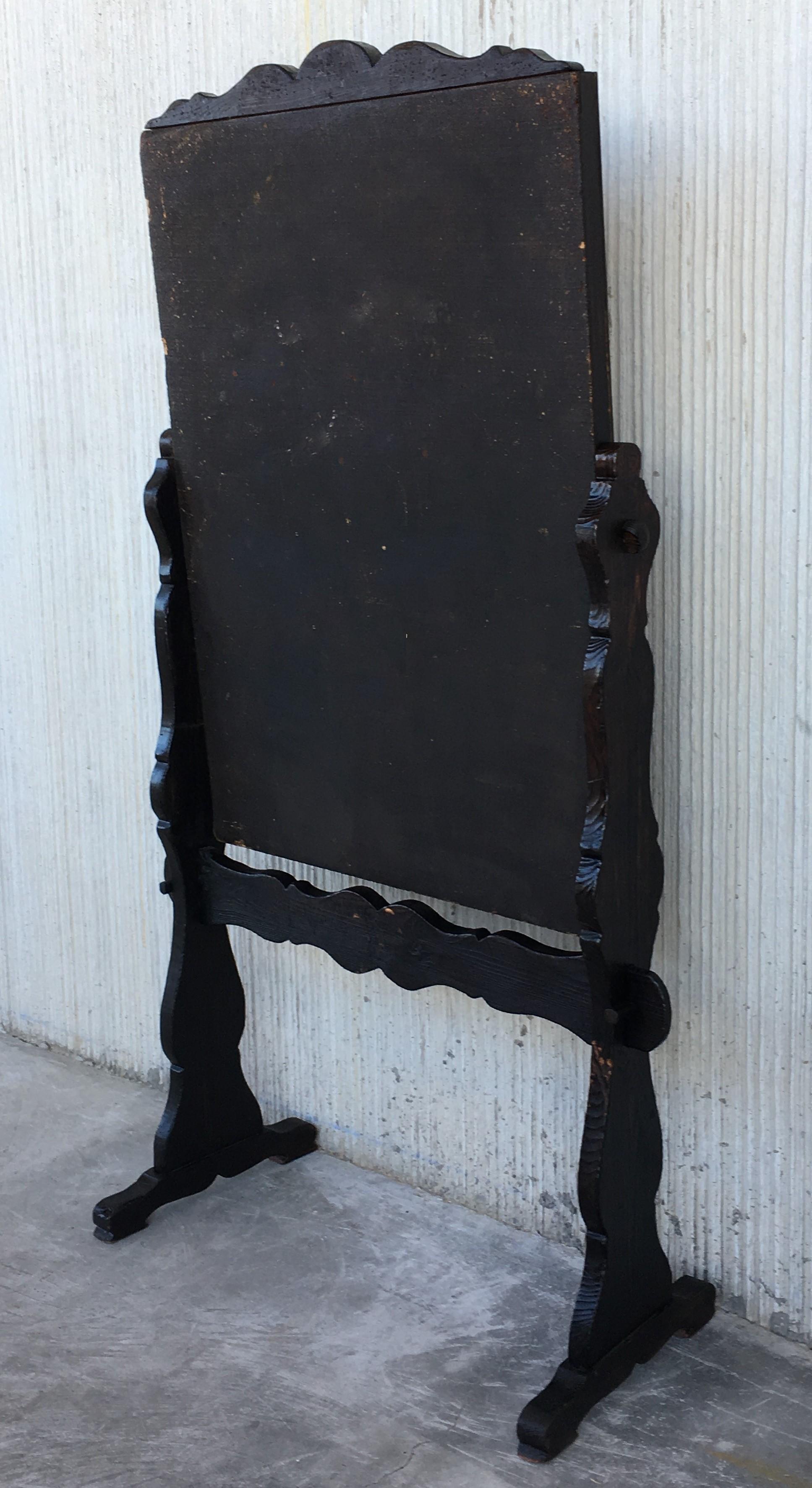 Wood 20th Century French Bulletin Board with Lyre Legs Style For Sale