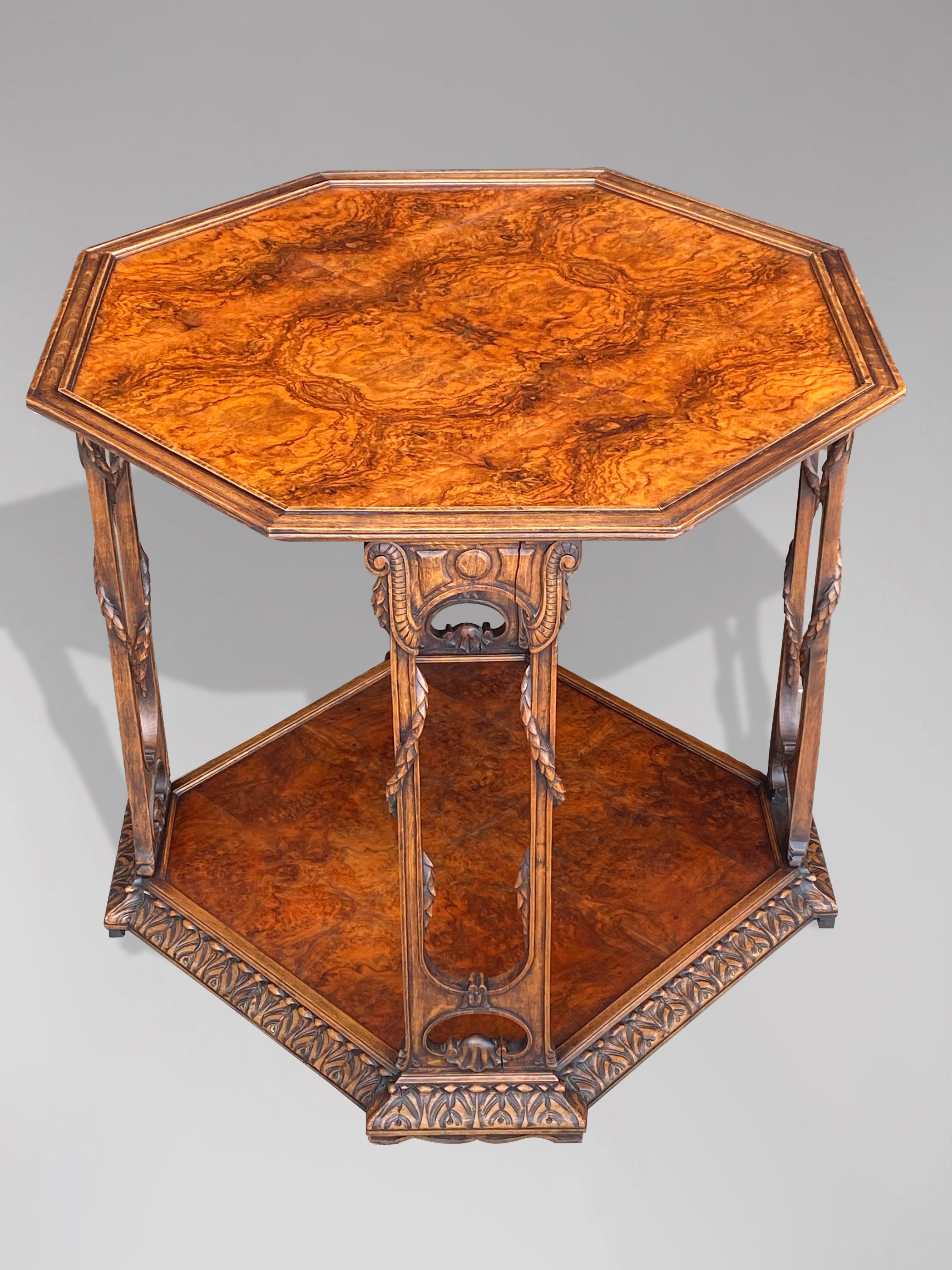 20th Century French Burr Walnut Occasional Table For Sale 1