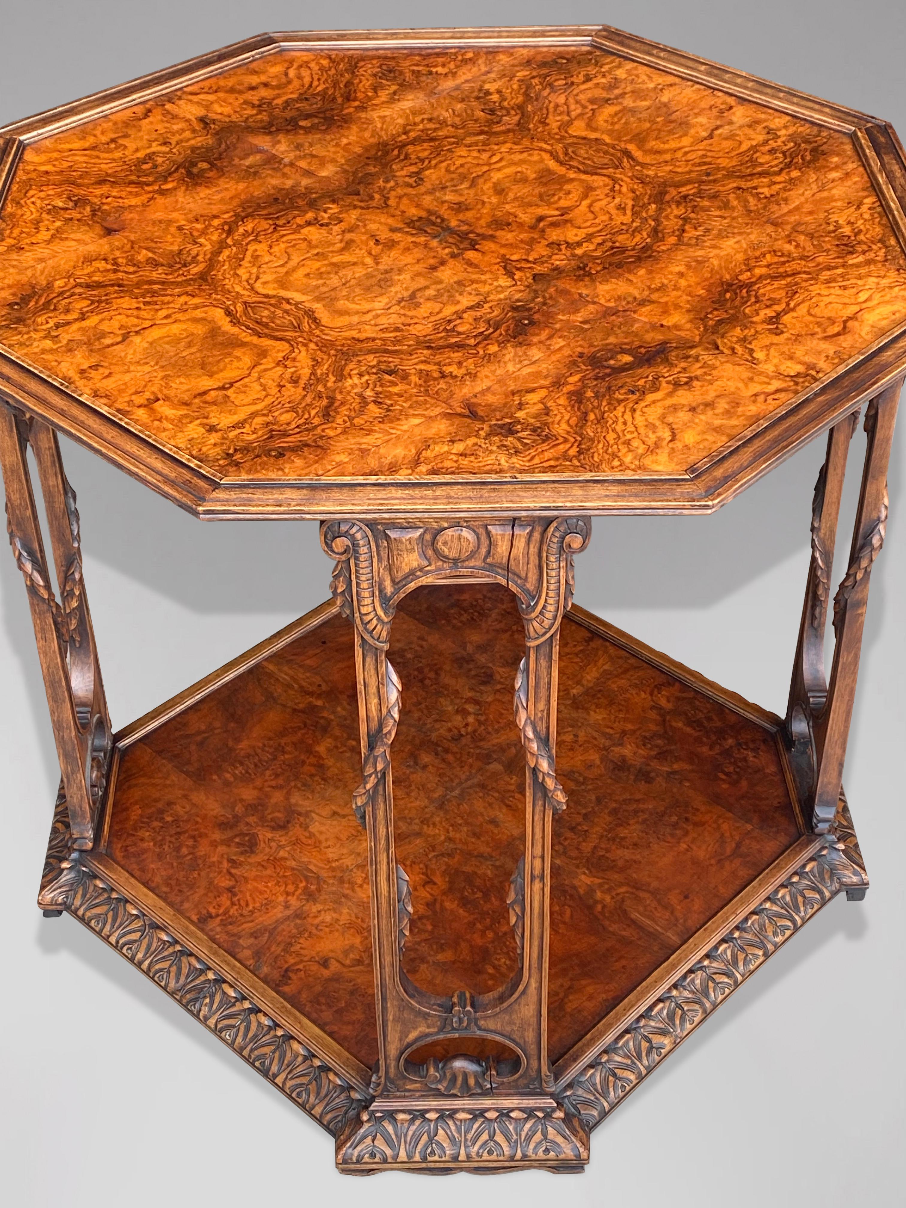 20th Century French Burr Walnut Occasional Table For Sale 2