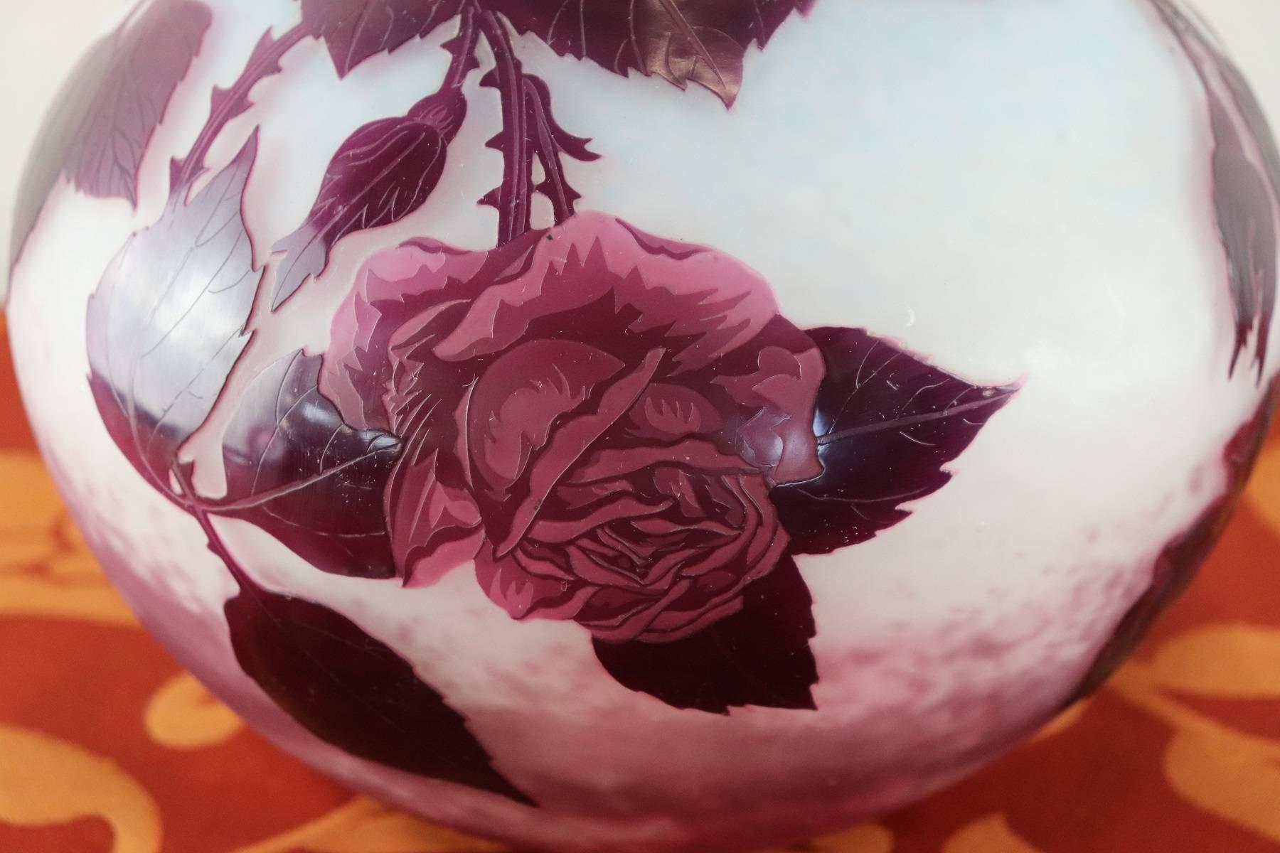 Début du 20ème siècle 20e siècle Français par Andre Delatte pour Nancy Vase Camée Art Nouveau